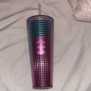 Starbucks Pink and Teal Textured Tumbler